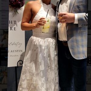 White Lulu’s Lace Halter Midi Dress